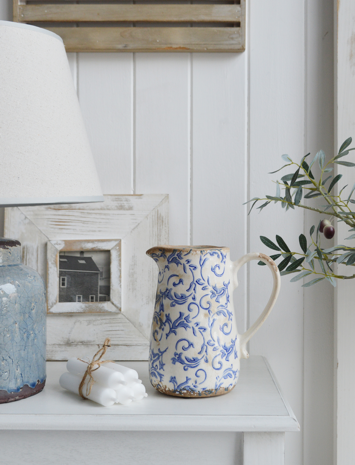 The Prospect vintage ceramic jug for New England coastal style homes