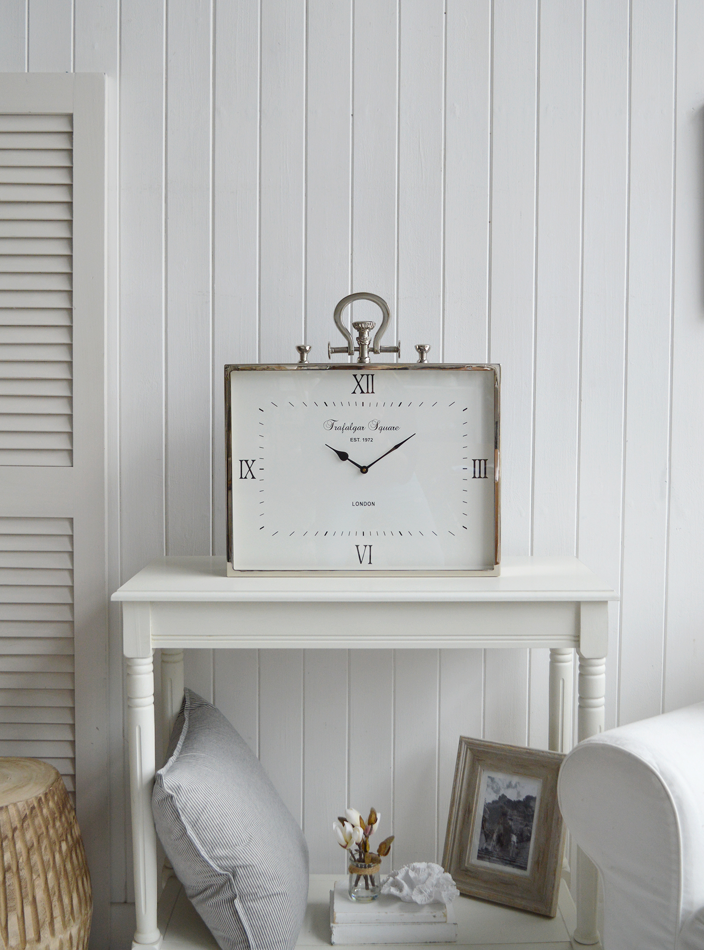 The Kensington extra large statement silver mantel clock