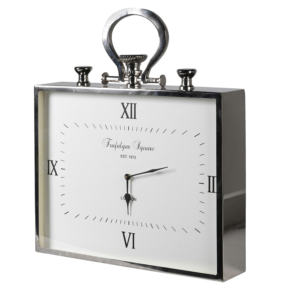 Luxury extra  large silver mantel clock for a luxurious Hamptons look in your room