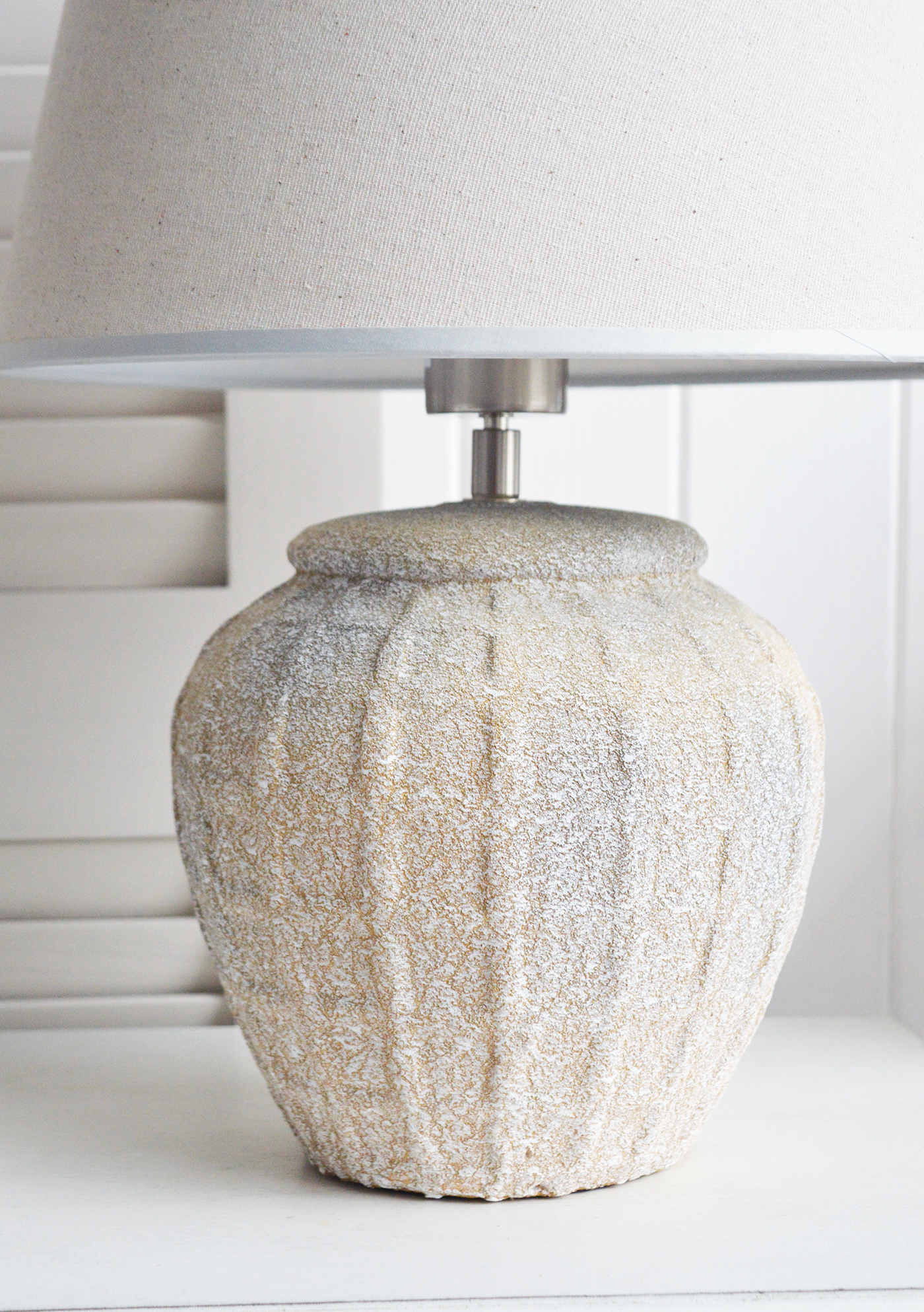 The Ludlow lamp - New England Style table stone lamps to complement country, coastal and city furniture and home interiors from The White Lighthouse Furniture