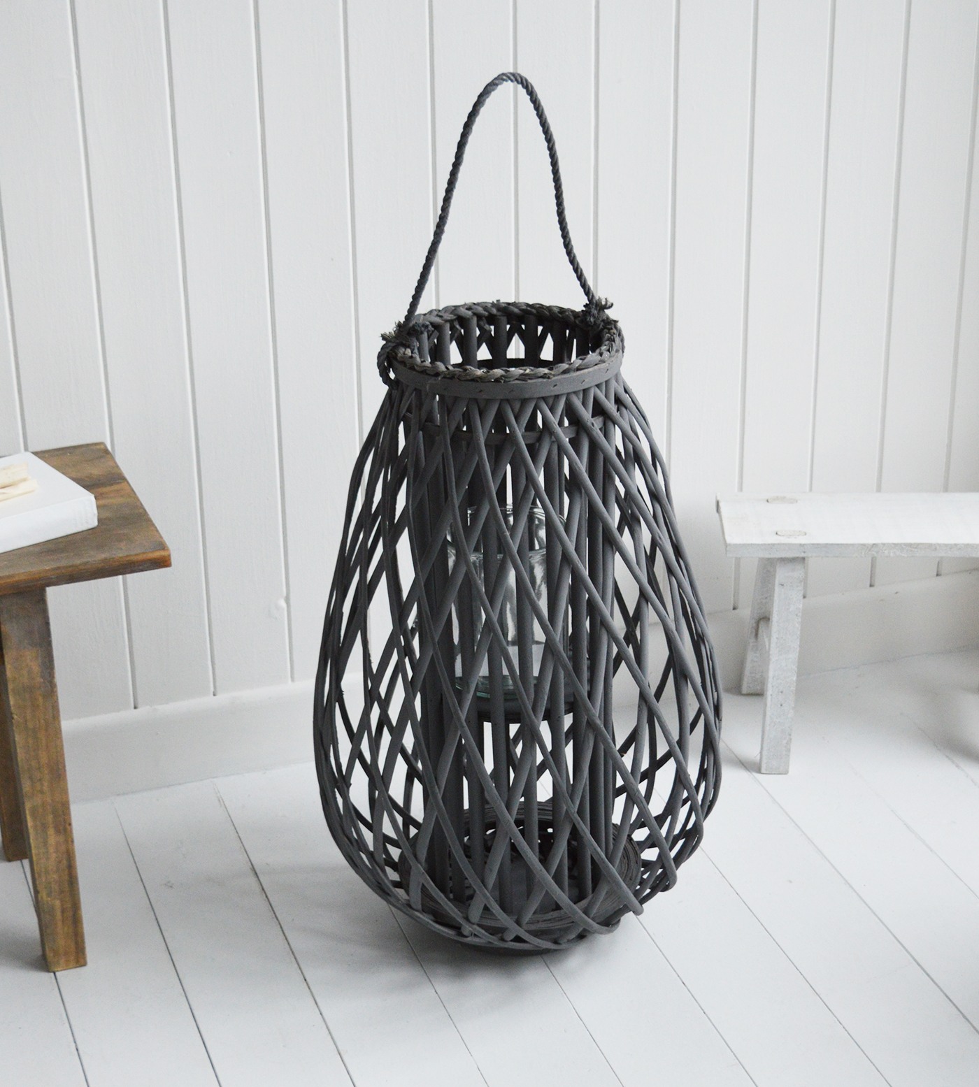 Large Dark Grey Lantern - New England Coastal & Country Furniture and Home Decor for beauriful homes. Hallway, Living Room Bedroom and Bathroom furniture