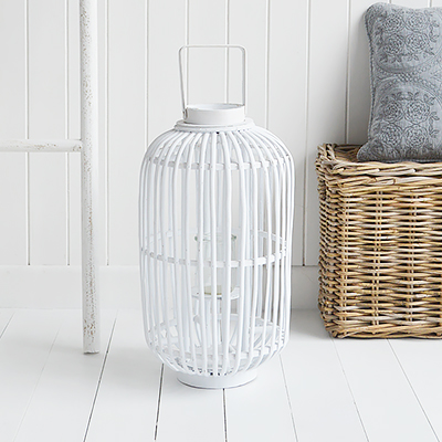 White Willow Lantern - New England Coastal and Country Furniture and Home Decor for beauriful homes. Hallway, Living Room Bedroom and Bathroom furniture
