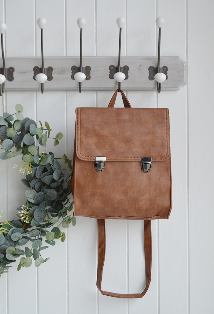 Yale Preppy faux leather rucksack for New England living