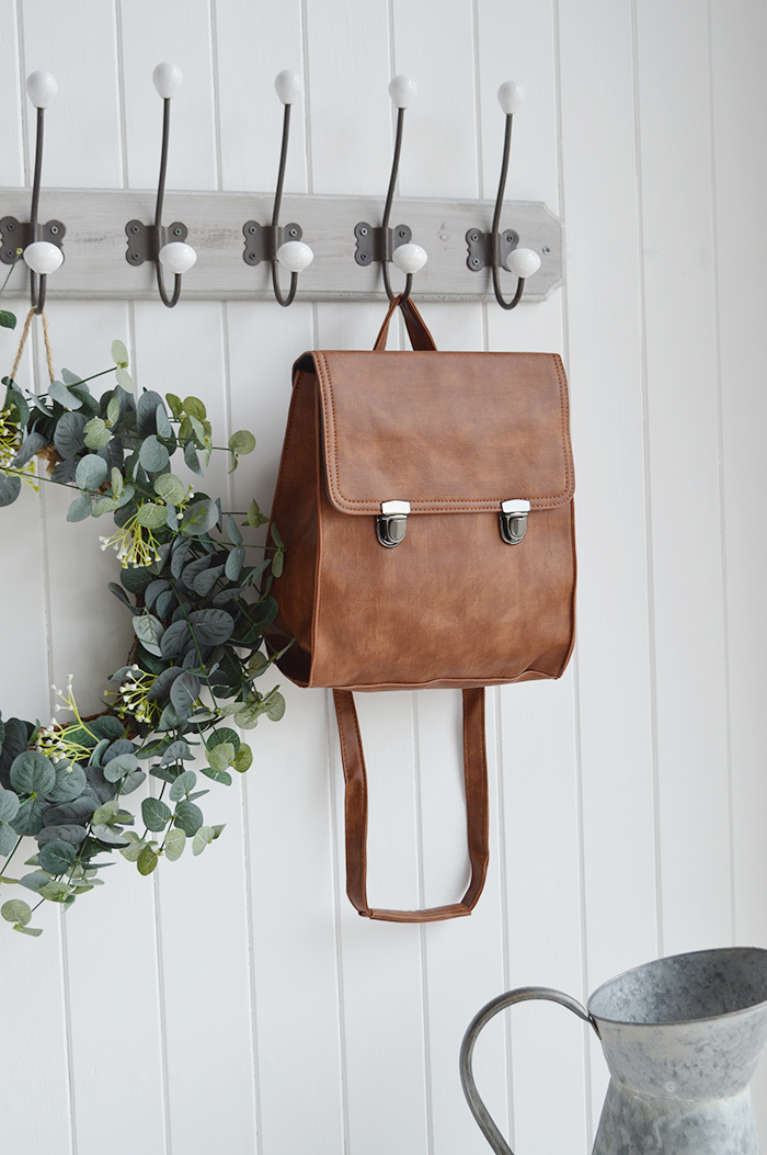 Yale Preppy faux leather rucksack for New England living