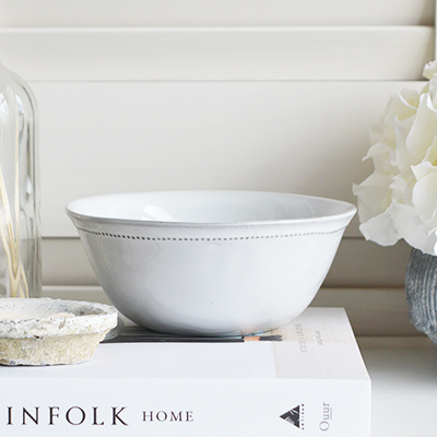 Madison Simple pale  Grey  Ceramic Bowl from The White Lighthouse coastal, farmhouse New England and country furniture and home decor accessories UK for shelf, console and coffee table styling