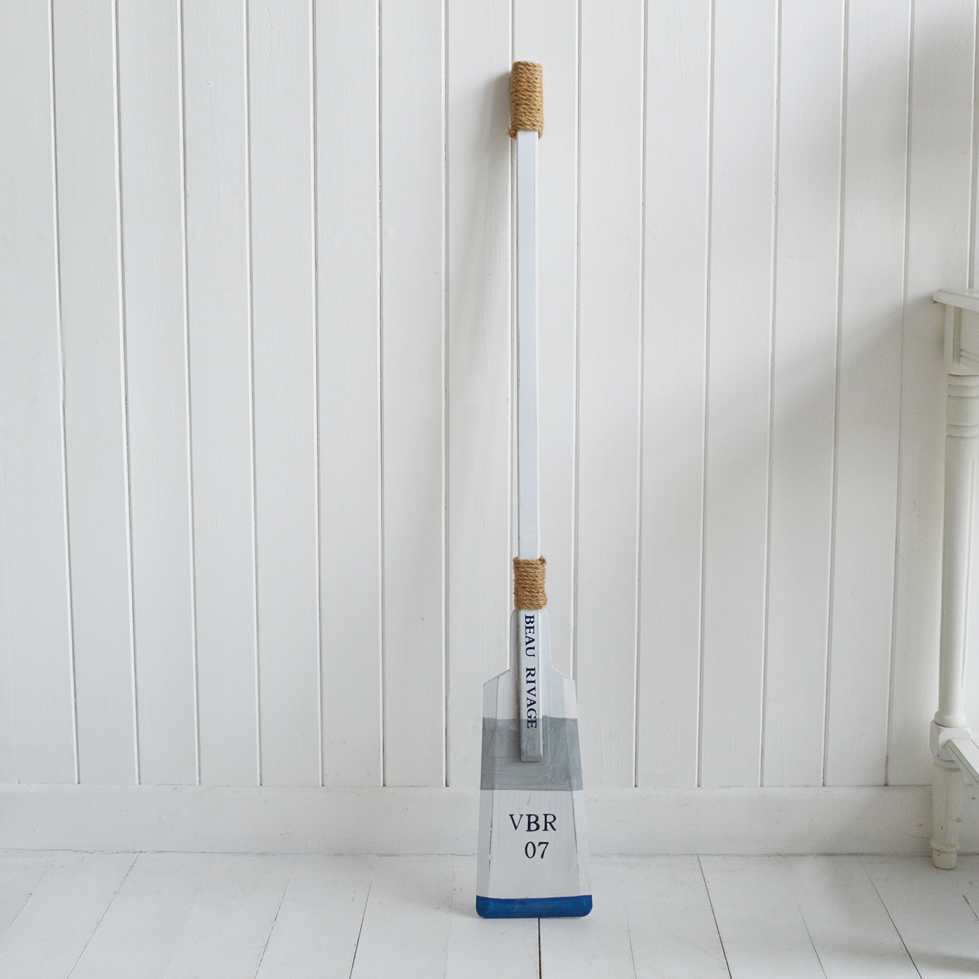 Coastal décor paddle inspired by vintage Newport harbor wooden boats