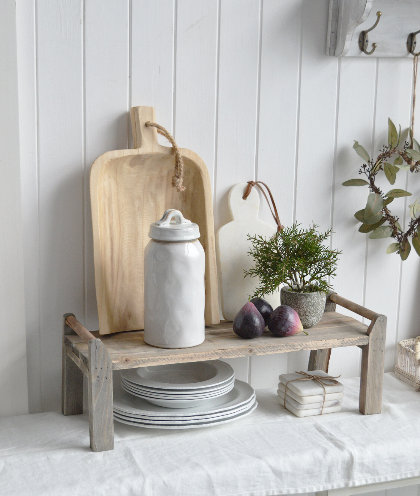 Pawtucket Grey Styling Bench - Modern Farmhouse, Coastal, Country Furniture and Interiors