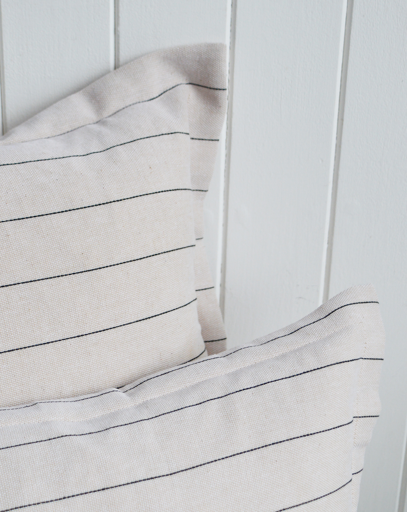 New England Style Country, Coastal and White Furniture and accessories for the home. Hamptons and New England coastal cushions and soft furnishings - Peabody Stripe Cushion Covers in rectangle