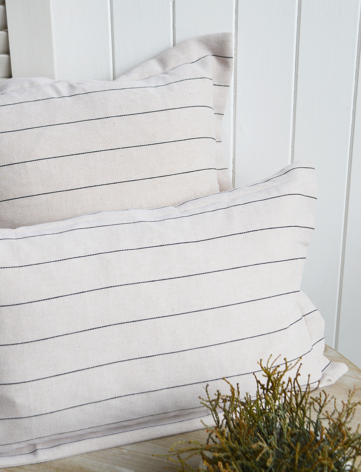 New England Style Country, Coastal and White Furniture and accessories for the home. Hamptons and New England coastal cushions and soft furnishings - Peabody Stripe Cushion Cover