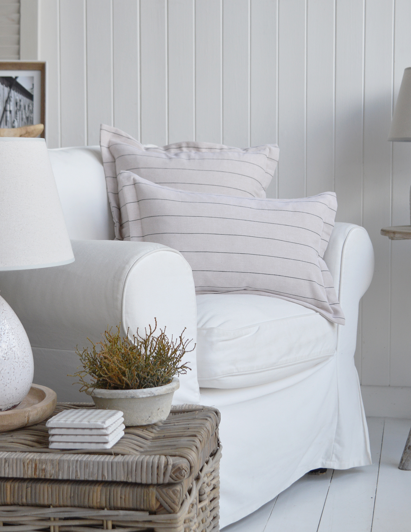 Peabody coastal cushion covers for a Hamptons styled interior