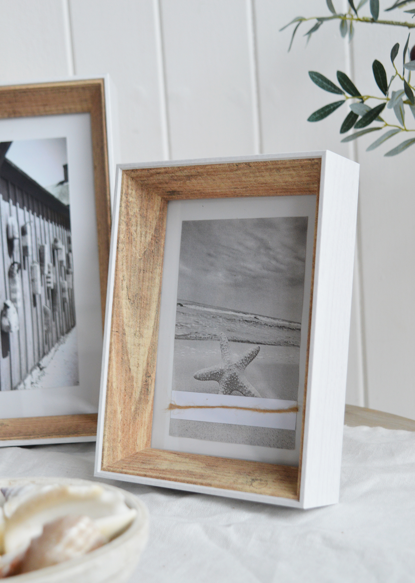 Madbury Photo Frames in 3 sizes in white wash and driftwood effect - New England Coastal, Farmhouse and Country Furniture and Interiors