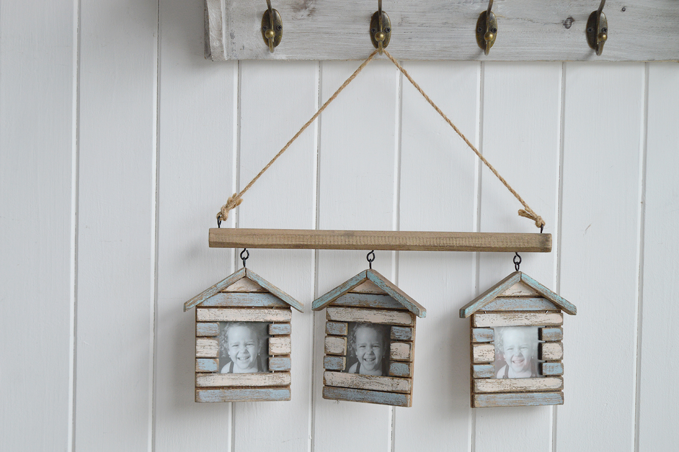 Beach Hut Photo Frames - New England Coastal and Beach House Style Home Decor