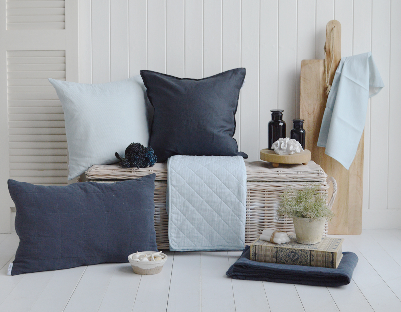 The Piermont quilts and cushions offer a timeless aesthetic that enhances any space with breezy sophistication