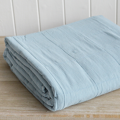 Piermont Sky Blue Cushion and vintage Quilt -  New England Style Cushions for coastal, modern farmhouse and country Interiors