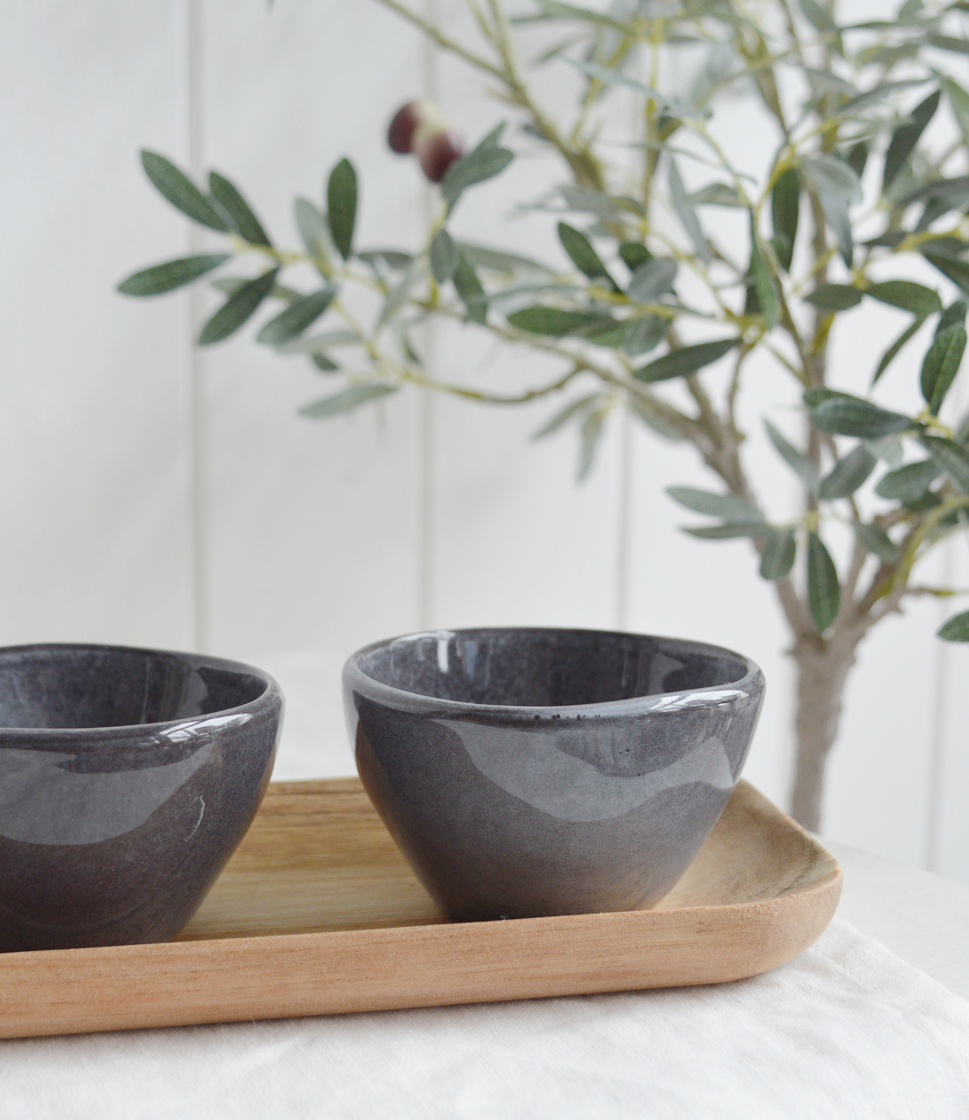 White Coastal Furniture and accessories for the home. Pilgrim Ceramic Bowls - Small grey bowl for New England, farmhouse,  Country and coastal homes and interior decor