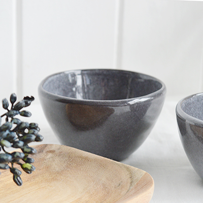 Pilgrim Ceramic Bowls - Grey small bowl for New England, farmhouse,  Country and coastal homes and interior decor