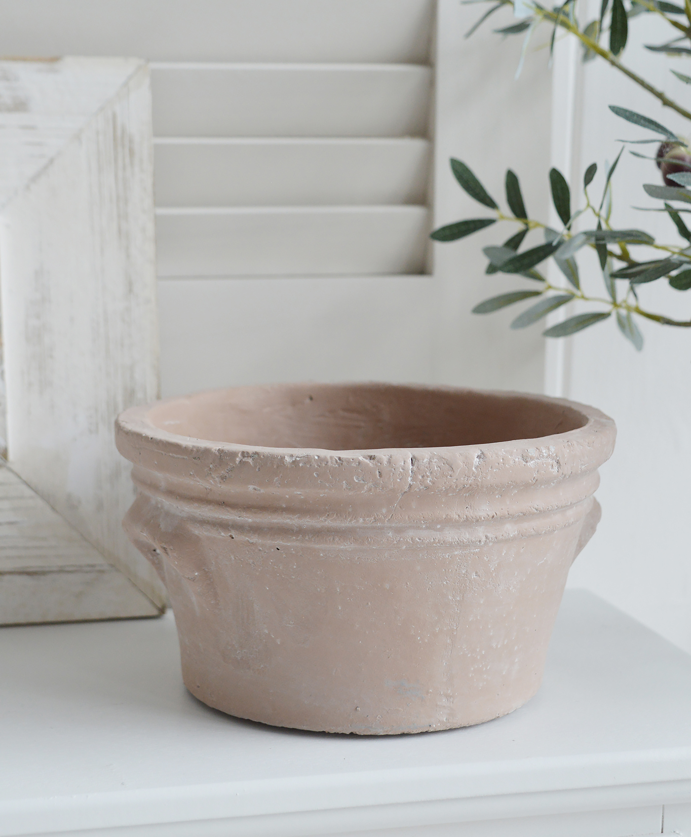 Stoneham Rustic Terracotta Pot - Console table styling for New England and Hamptons Interiors