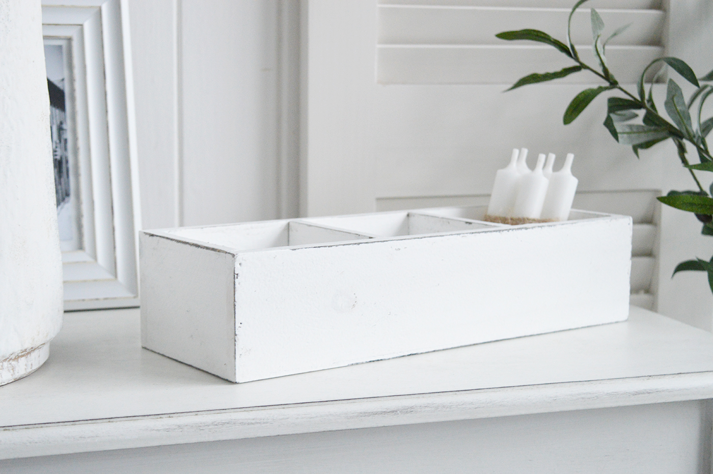 Provincetown White Box Tray - New England, modern country, coastal and modern farmhouse furniture and interiors