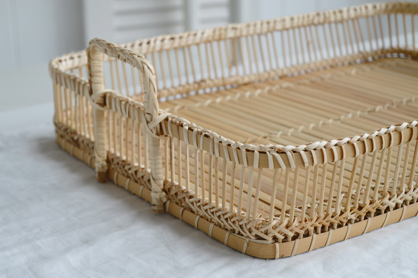 Putnam rustic Wooden Tray with handles - Hamptons Beachhouse Coffee Table Styling