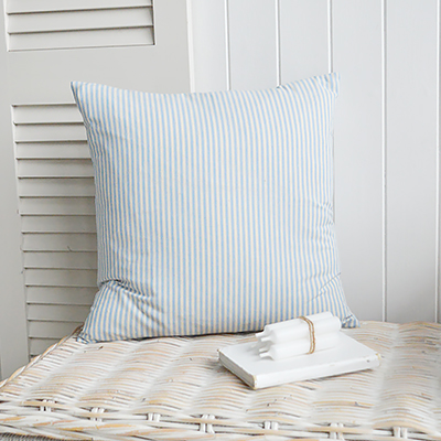 Rhode Island Striped Cushion Covers Linen Blends - New England, Hamptons, Modern Farmhouse and coastal cushions and interiors - navy stripe 