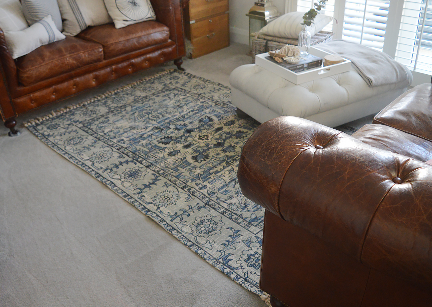 New England style blue floor mat rug large for coastal and country homes and interiors to complement our furniture