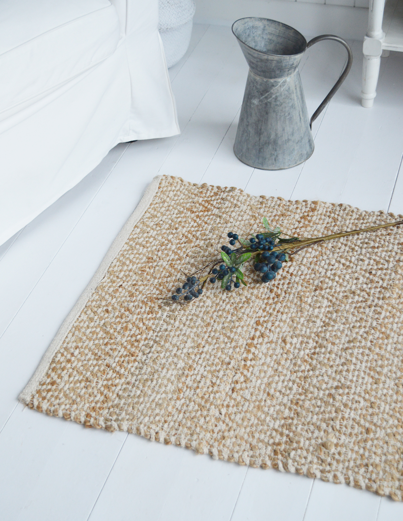 Jute Floor Rug - Just perfect for our New England styled interiors for coastal, city and country homes in a simple but gorgeous styl