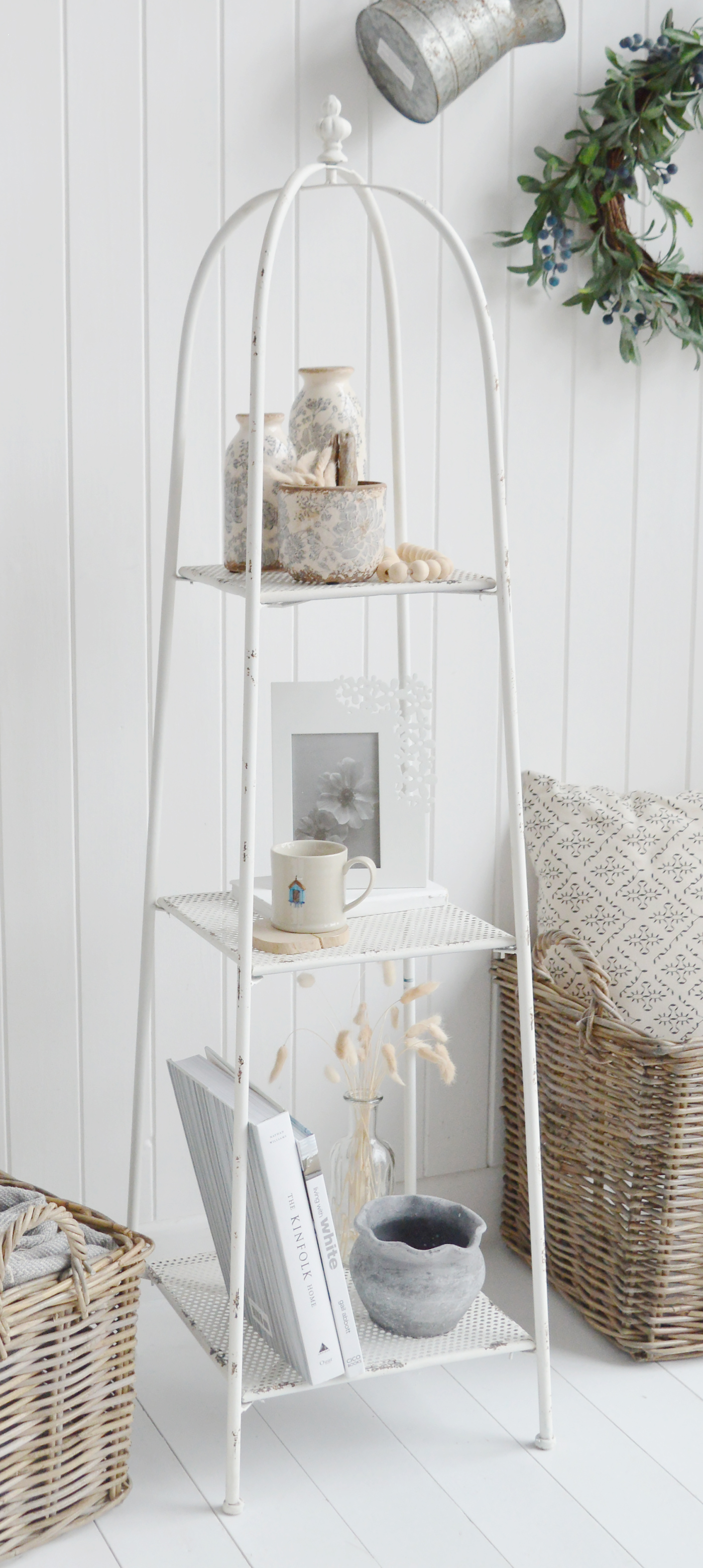 Chesterville White Freestanding Shelf - New England White Furniture for coastal and country homes and interiors
