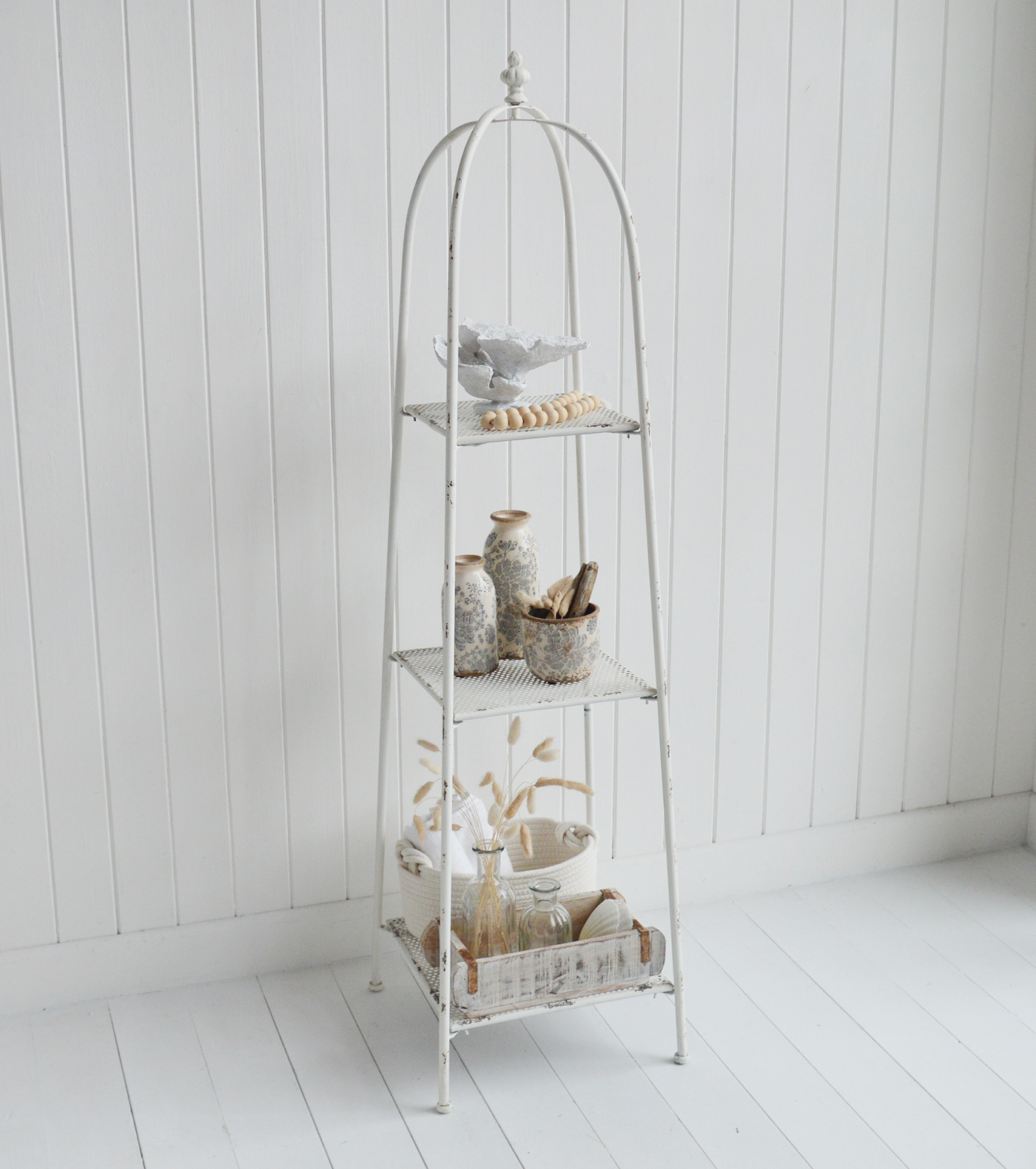 Chesterville White Freestanding Shelf - New England White Furniture for coastal and country homes and interiors