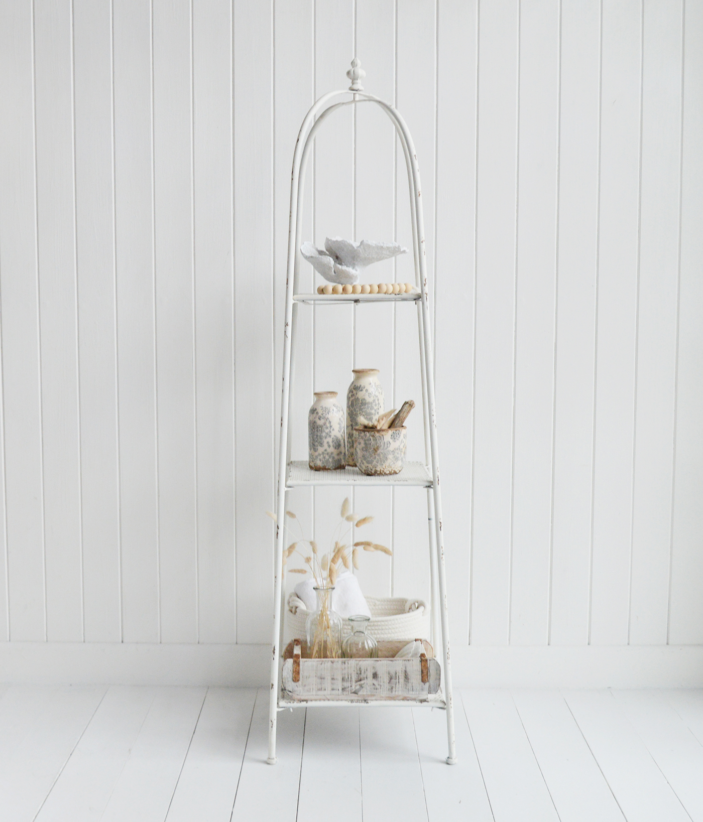 Chesterville White Freestanding Shelf - New England White Furniture for coastal and country homes and interiors