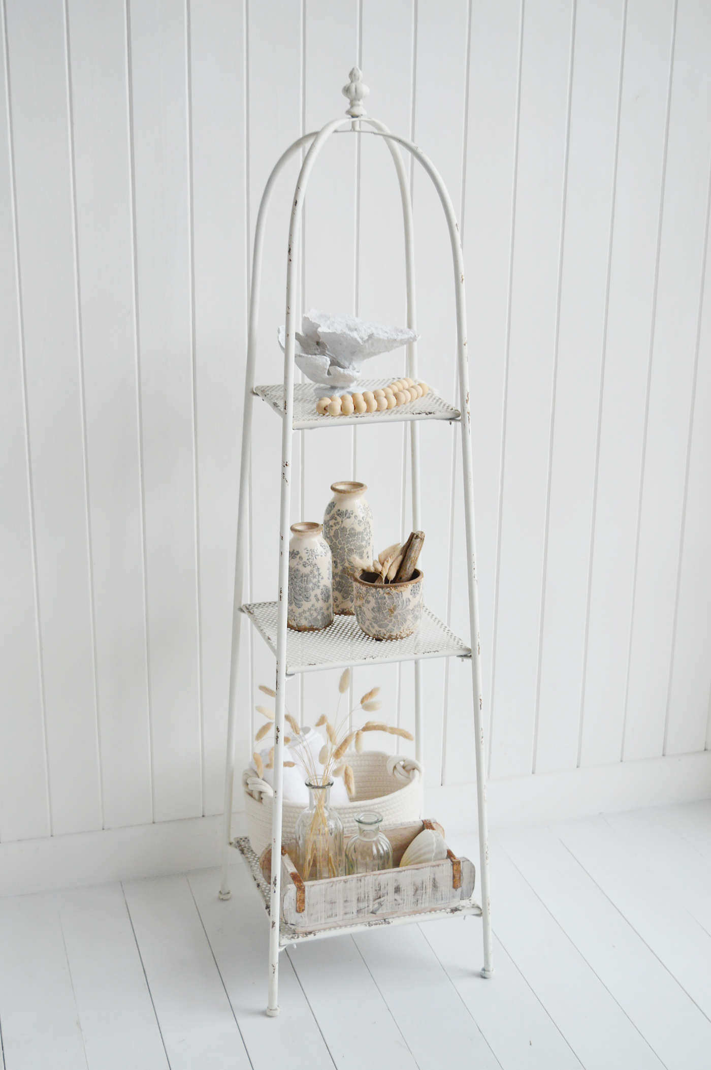 Chesterville White Freestanding Shelf - New England White Furniture for coastal and country homes and interiors