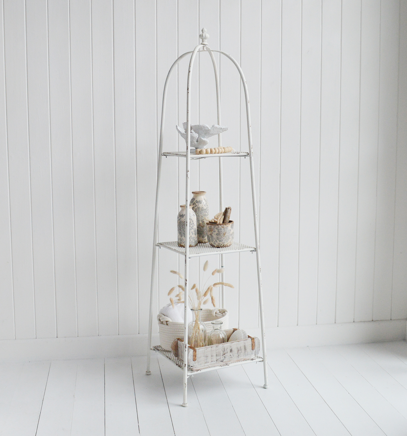 Chesterville White Freestanding Shelf - New England White Furniture for coastal and country homes and interiors