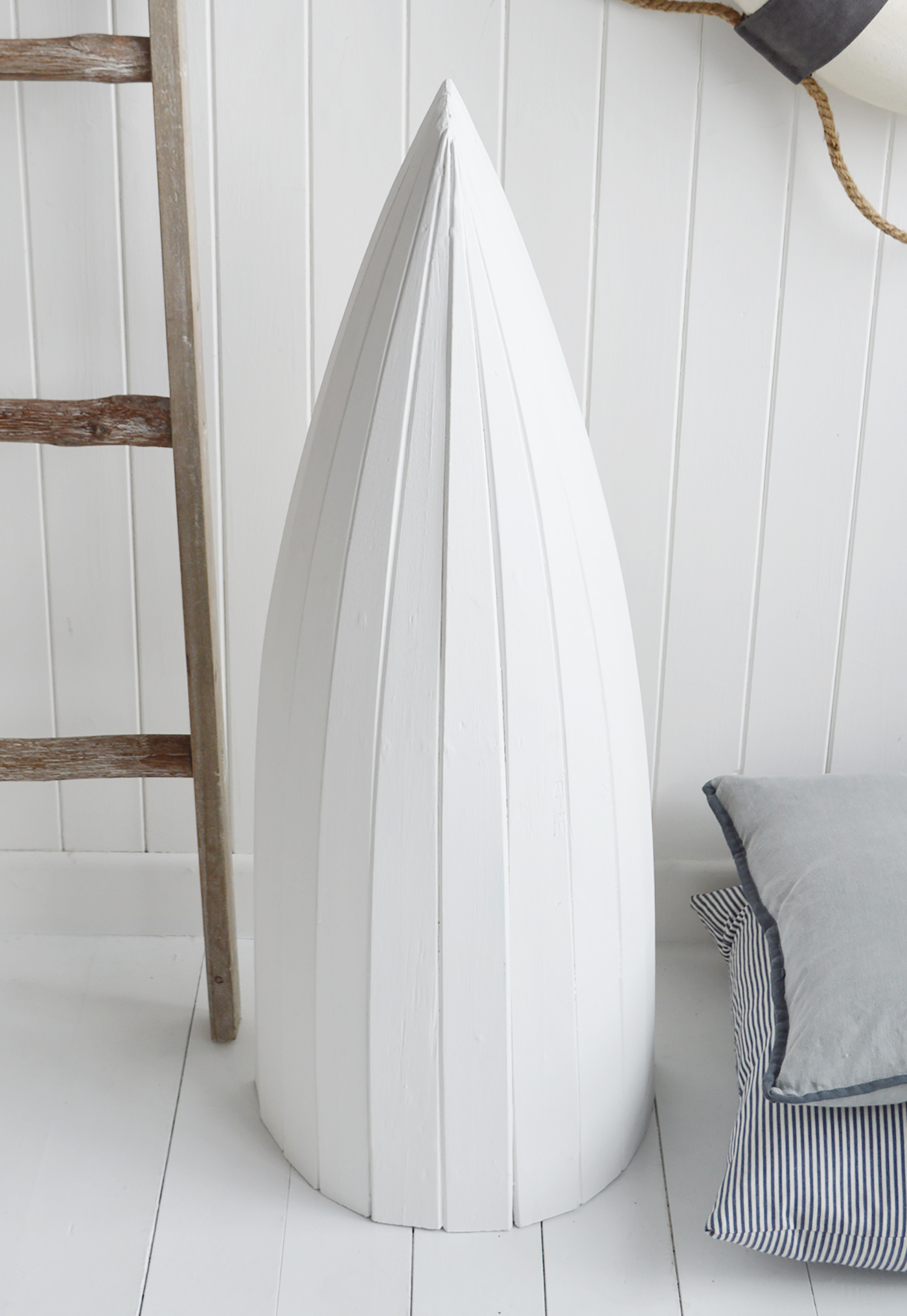 White Wooden Boat Shelf Unit - New England Coastal furniture andf Interiors from The White Lighthouse