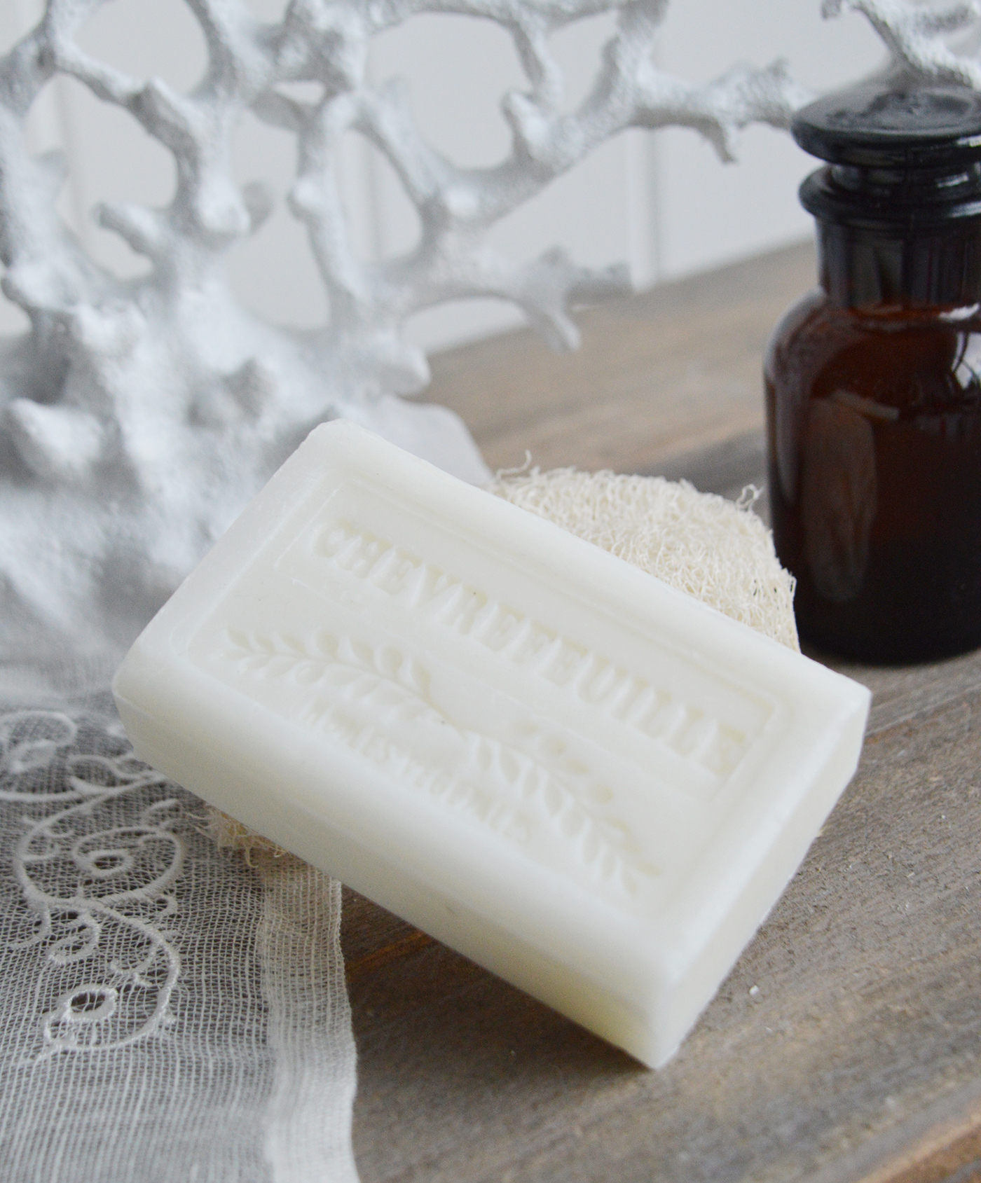 Handmade French Soap. White for New England Style interiors for coastal, country and city home interiors from The White Lighthouse