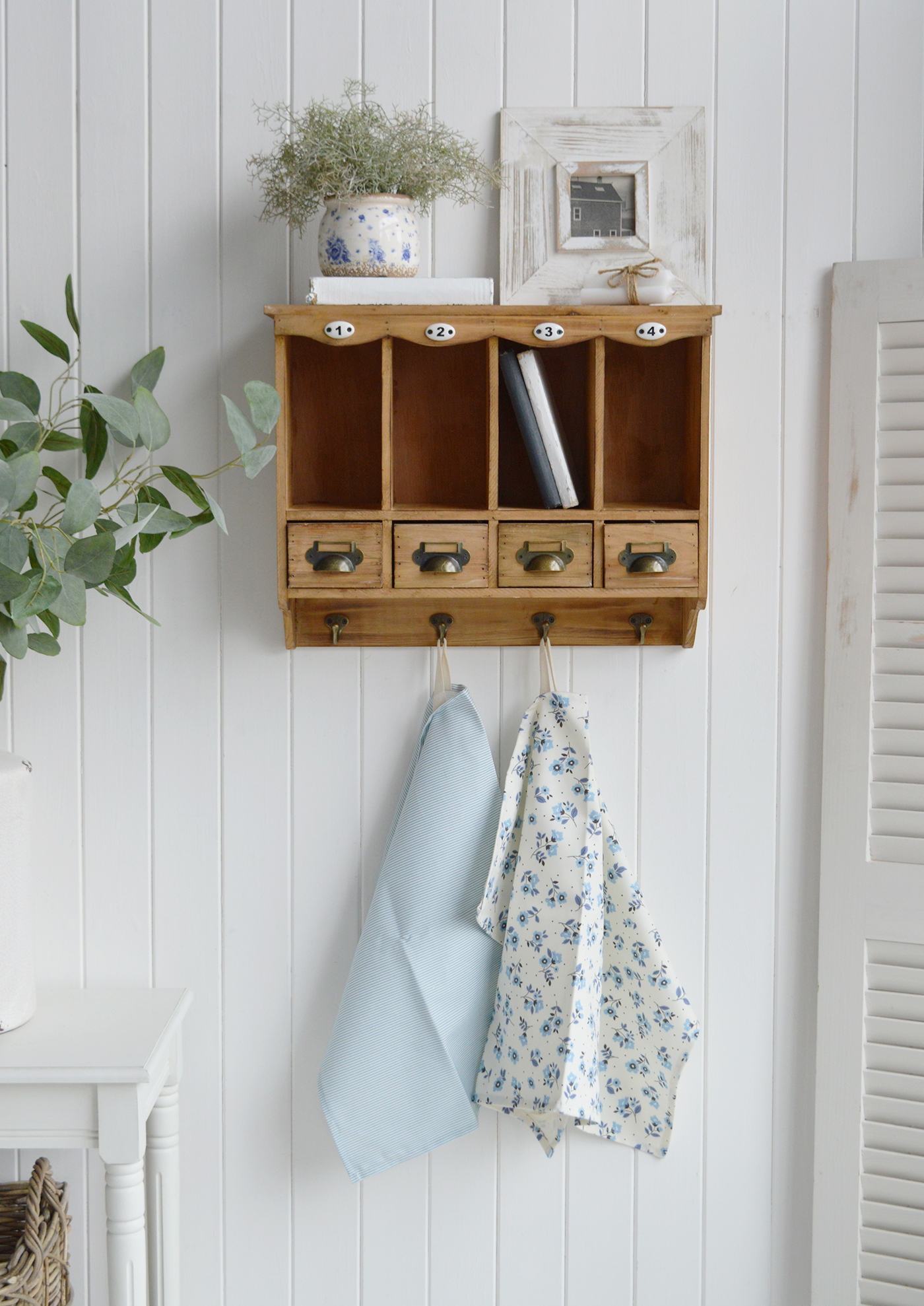 classic New England wall storage solution