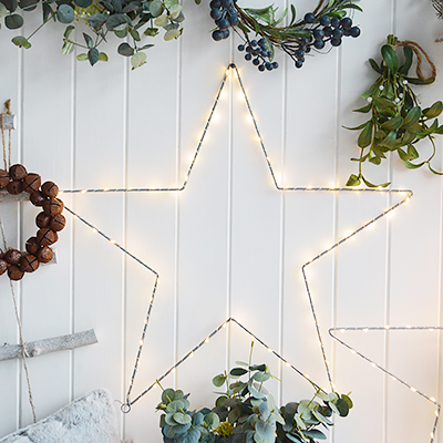 Large LED light up star  from The White Lighthouse , New England style furniture and accessories for country, coastal, city and modern farm house