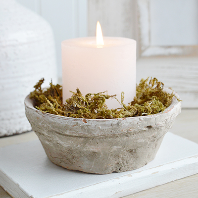 Rustic terracotta white bowl for New England Furniture and Interiors. Farmhouse, coastal, country homes