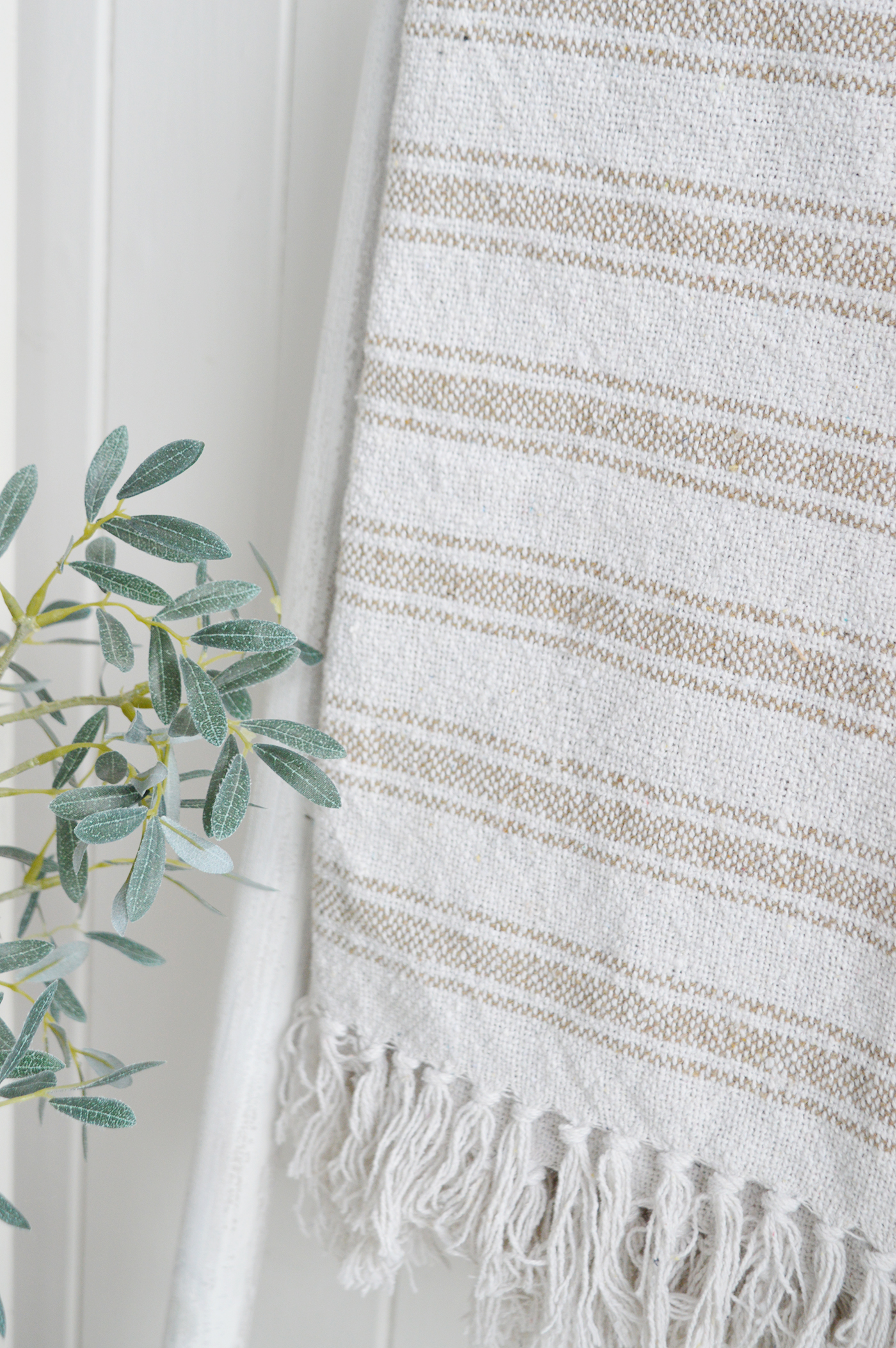Hampshire Stripe Throw - New England style furniture and interiors for coastal and modern farmhouse homes