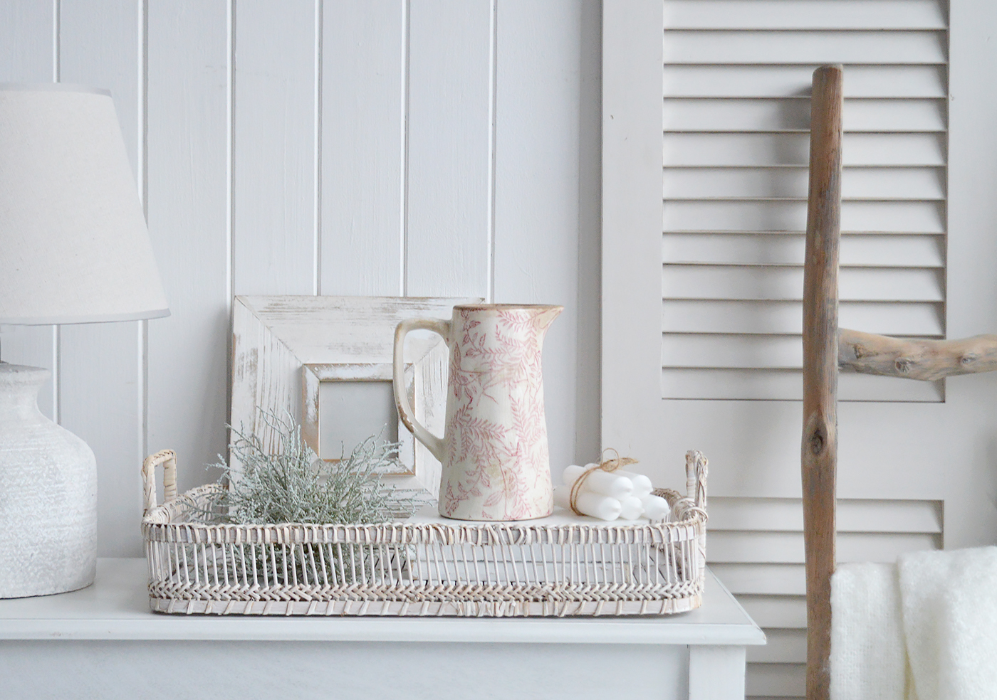 Tolland Vintage Jug - pink ceramics for New England, Country, Farmhouse and coastal home interior decor