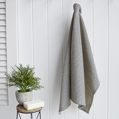 Plympton Stripe Tea Towel for New England Interiors and styling for country and coastal homes