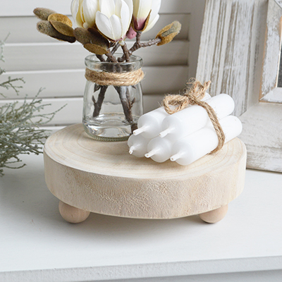 Chadwick Wooden Display Trays on feet for shelf, counter top, Coffee and console Table Styling and decorating shleves and console tables for New England, Country and coastal home interior decor