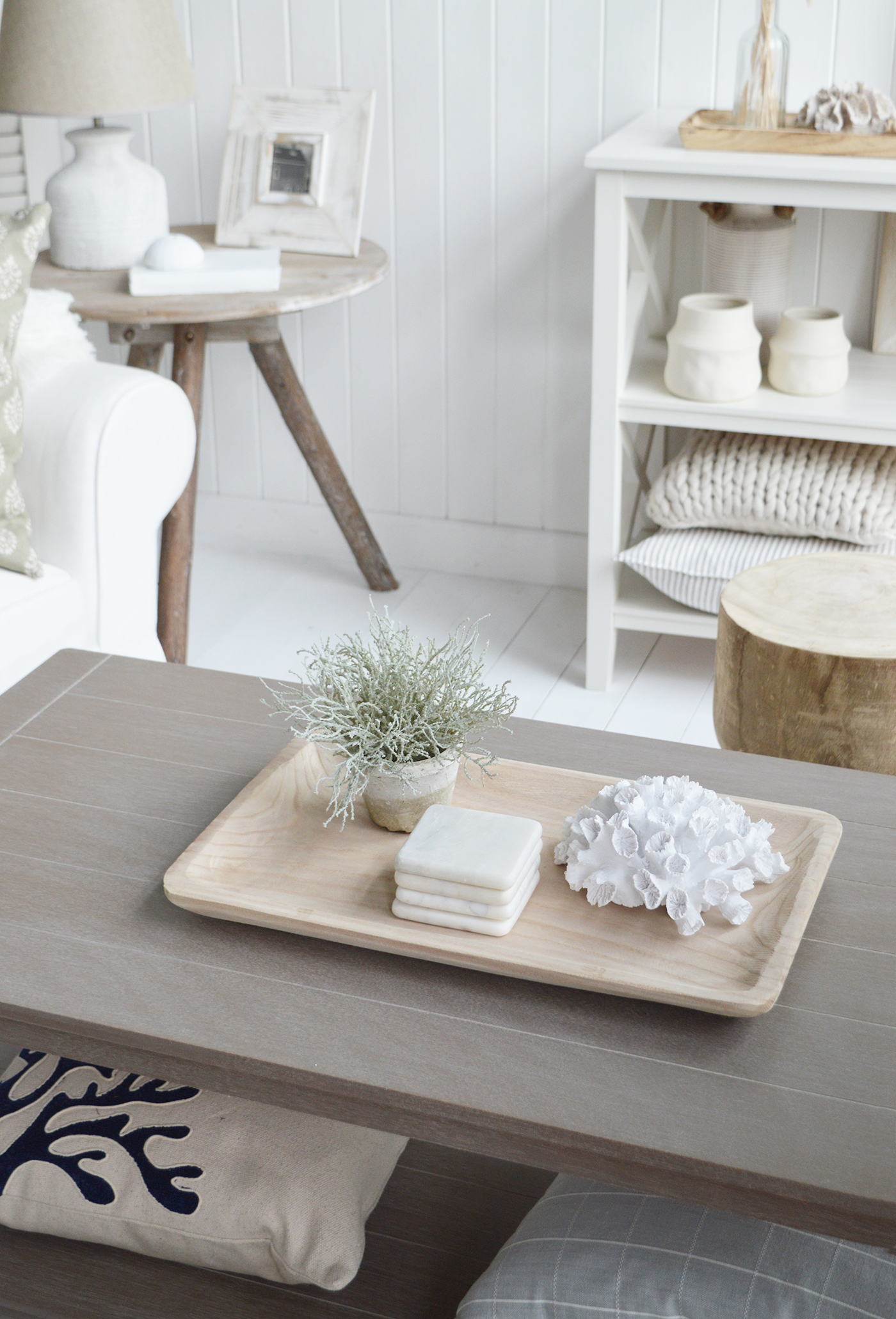 Extra Large rectangle coffee table styling tray for Hamptons interiors to complement our modern farmhouse and coastal furniture