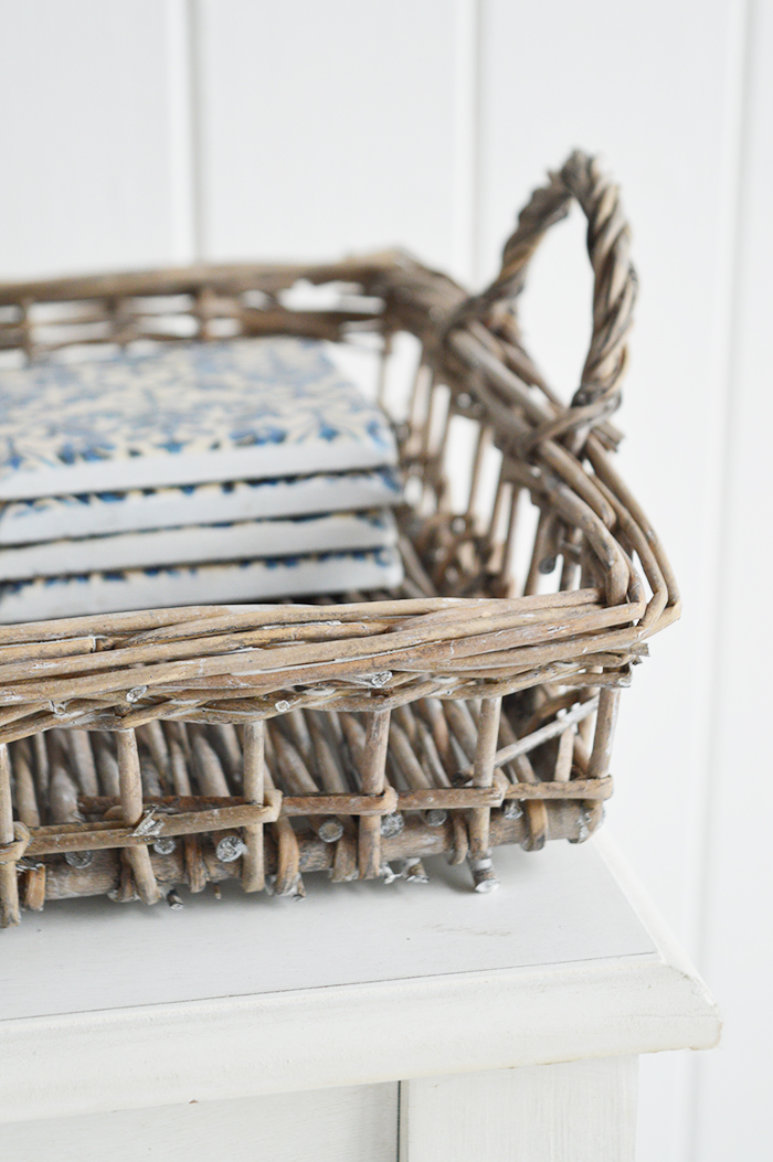 Rustic grey willow tray