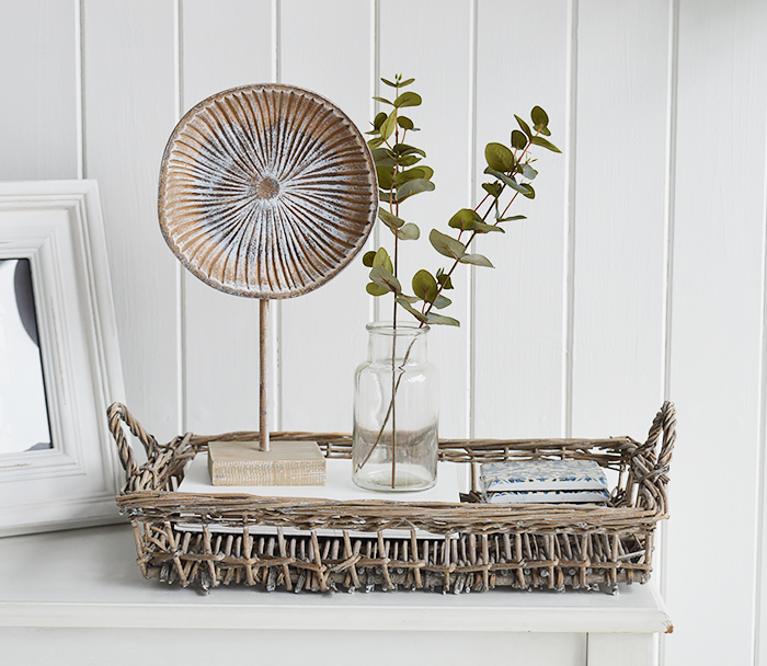 Rustic grey willow tray