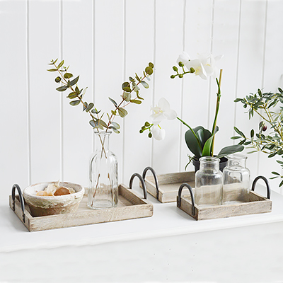 Set of 3 grey Pawtucket Trays -  New England Coastal, Country and Farmhouse furniture and Interiors