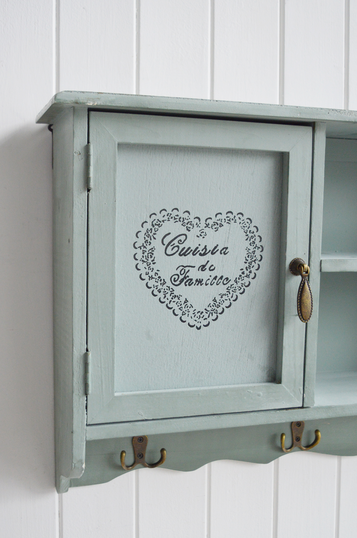 Rustic Unity Cabinet in Farmhouse Sage, ideal for farmhouse furniture and interiors, adding character and function to kitchens or entryways