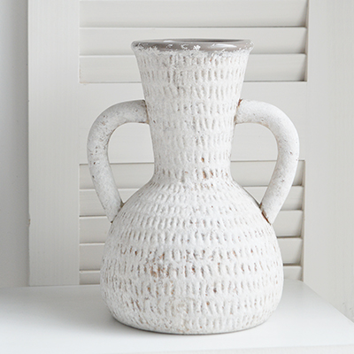 Betone Ceramic vase, a dramatic piece to style alongside New England style furniture and accessories for country, coastal and modern farmhouse styled homes and interiors