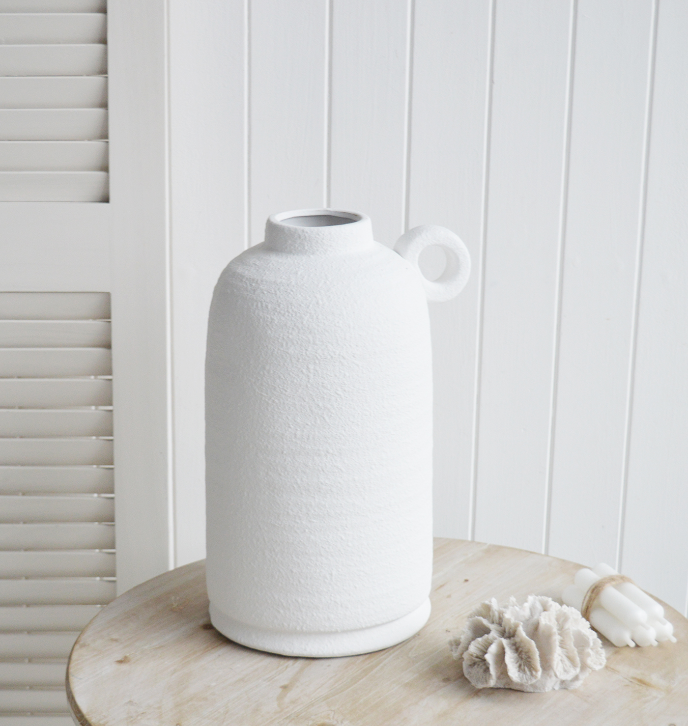 Putney White Vase  from The White Lighthouse , New England style furniture and accessories for country, coastal and modern farmhouse styled homes and interiors