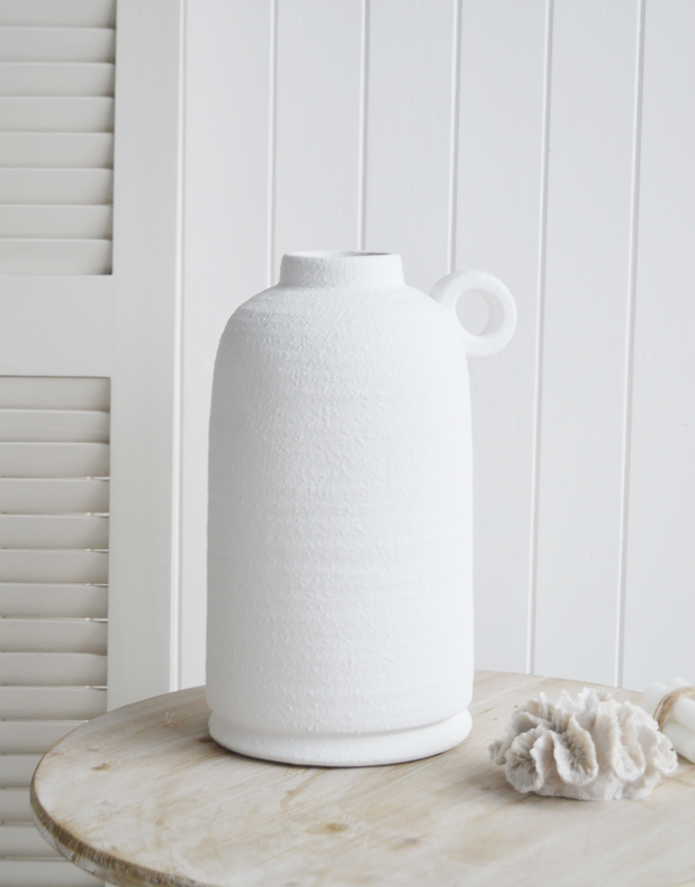 Putney White Vase  from The White Lighthouse , New England style furniture and accessories for country, coastal and modern farmhouse styled homes and interiors