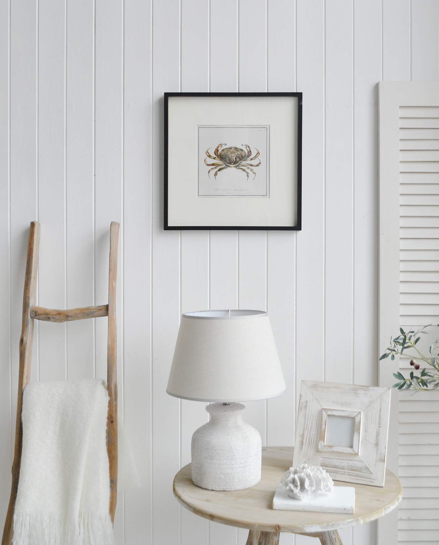 Coastal Wall Decor - Crab Framed Prints for beach homes, Hamptons and Coastal homes and interiors