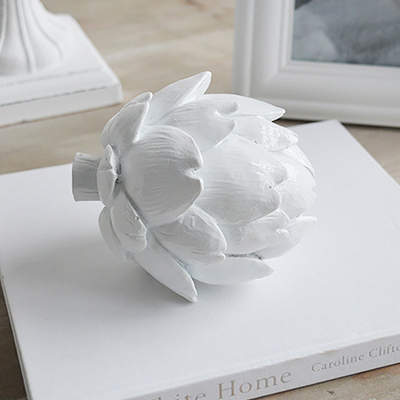 Decorative White Artichoke - White furniture and home decor from The White Lighthouse coastal, New England and country furniture and home decor accessories UK